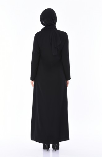 Abaya mit Reissverschluss 0101-01 Schwarz 0101-01