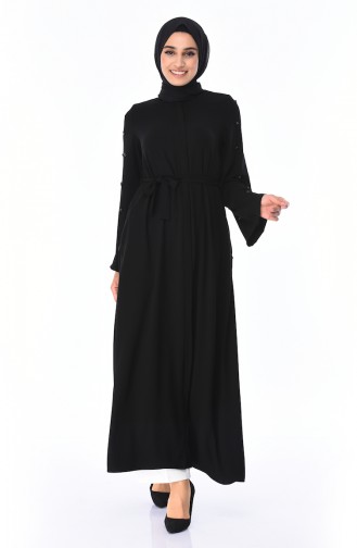 Perlen Abaya 7837-01 Schwarz 7837-01