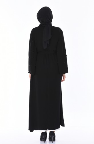 Abaya Perlées 7837-01 Noir 7837-01