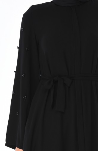 Abaya Perlées 7837-01 Noir 7837-01