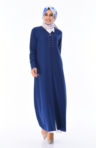 Detailliertes Abaya  0245-02 Indigo 0245-02