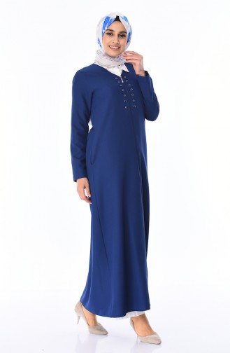 Detailliertes Abaya  0245-02 Indigo 0245-02