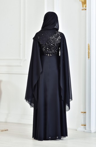 Schwarz Hijab-Abendkleider 3284-05