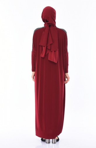 Claret Red Hijab Dress 1671-03