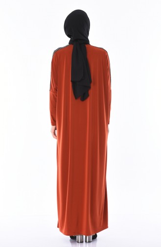 Brick Red Hijab Dress 1671-04