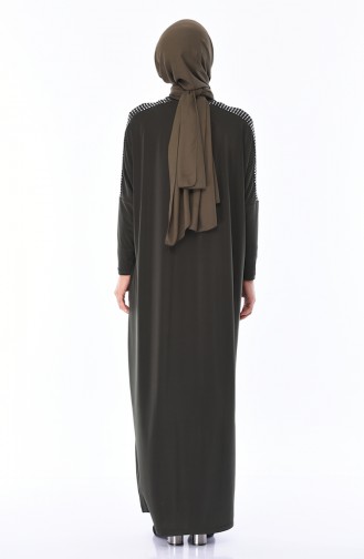 Khaki Hijab Dress 1671-06