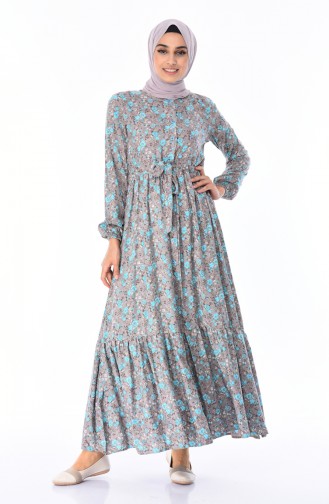 Turquoise Hijab Dress 0010A-01