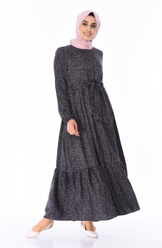 Anthracite Hijab Dress 0010B-01