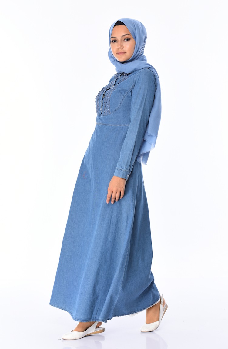 Denim Blue Hijab Dress 0301-01