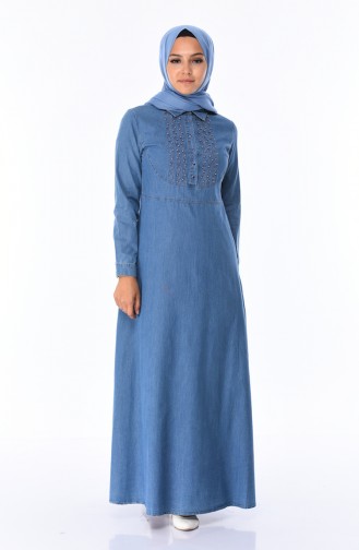 Denim Blue Hijab Dress 0301-01