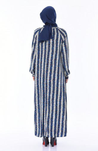 Navy Blue Hijab Dress 0080-01