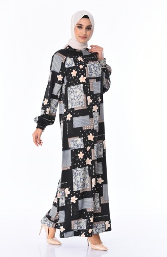 Black Hijab Dress 0080C-01
