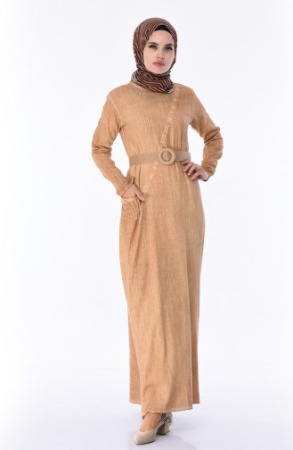 Chile Cloth washed Dress 9047-03 Beige 9047-03