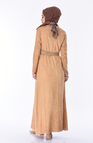 Beige Hijab Dress 3380-05