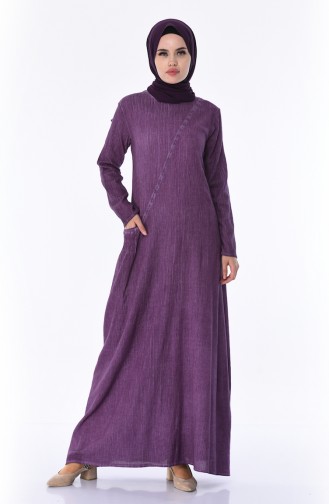 Purple Hijab Dress 9023-09