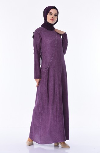Purple Hijab Dress 9023-09