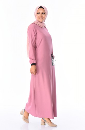 فستان زهري باهت 0244B-03