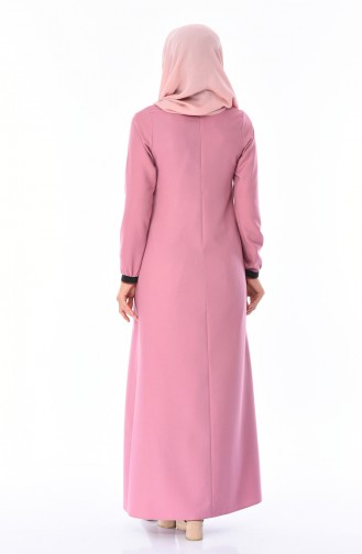 Beige-Rose Hijab Kleider 0244B-03