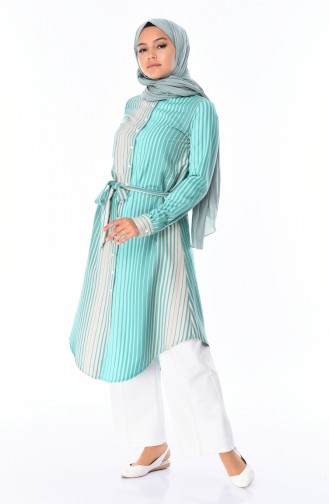 Çizgili Tunik 50003-02 Yeşil