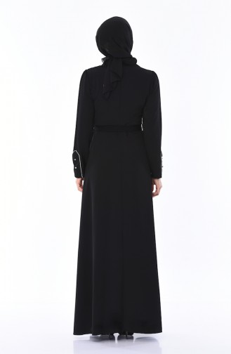 Schwarz Hijab Kleider 8152-06