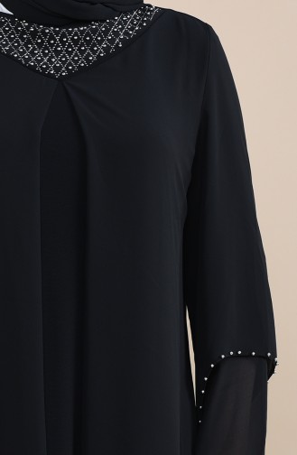 Black Hijab Evening Dress 3146-01