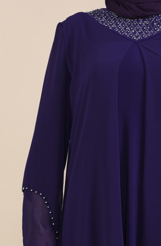 Purple Hijab Evening Dress 3146-03