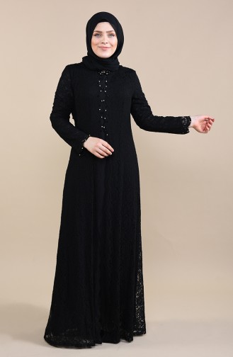 Grosse Grösse Spitzen Abendkleid 5070-04 Schwarz 5070-04