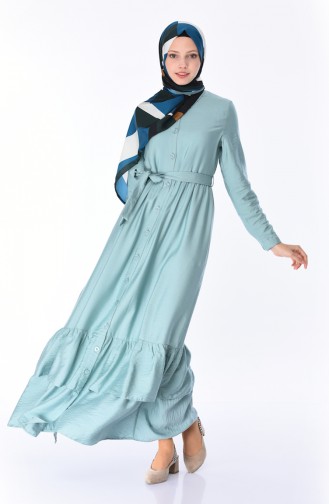 Unreife Mandelgrün Hijab Kleider 4282-03