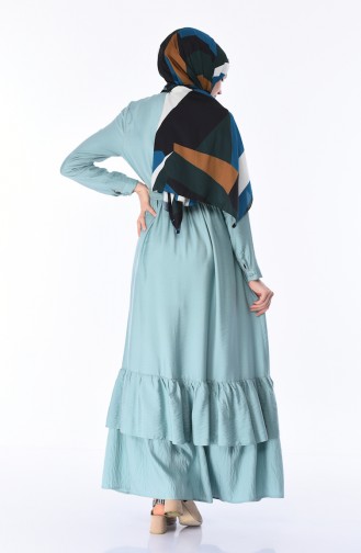 Green Almond Hijab Dress 4282-03