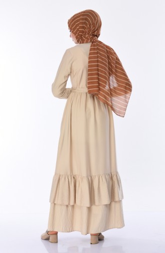 Beige Hijab Dress 4282-04