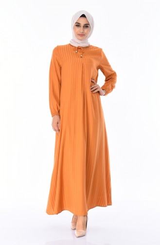 Mustard Hijab Dress 0552-07