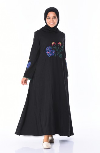 Black Hijab Dress 22203-01