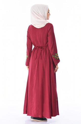 Claret Red Hijab Dress 22210-02