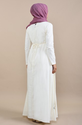 Ecru Hijab Dress 22215-01