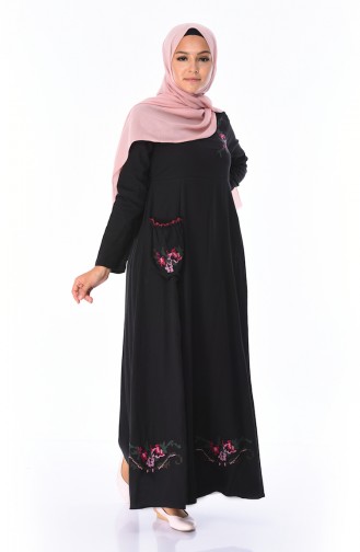 Schwarz Hijab Kleider 22215-02