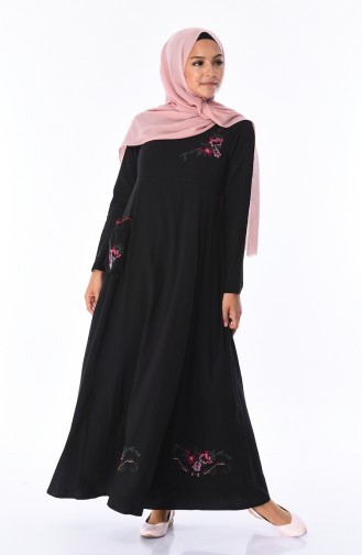 Schwarz Hijab Kleider 22215-02