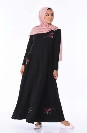 Robe Brodée 22215-02 Noir 22215-02