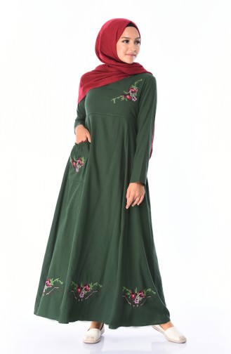 Green Hijab Dress 22215-03