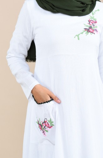 White Hijab Dress 22215-04