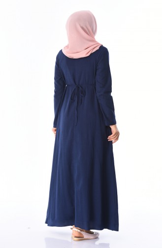 Navy Blue Hijab Dress 22215-05