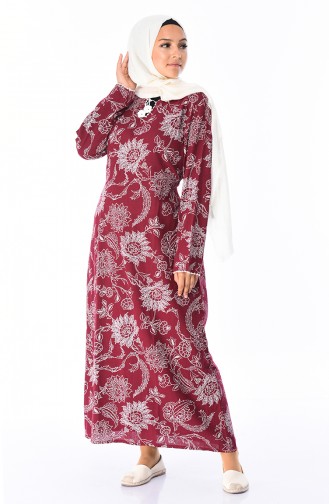 Claret Red Hijab Dress 32201-01