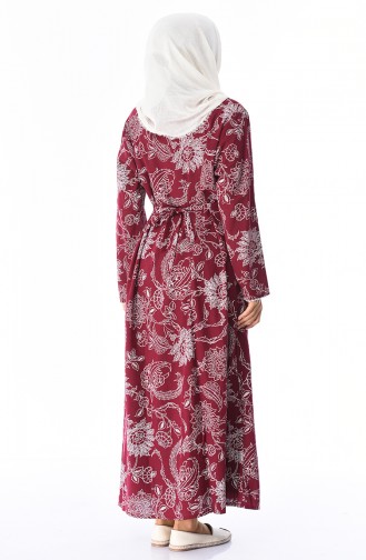 Claret Red Hijab Dress 32201-01