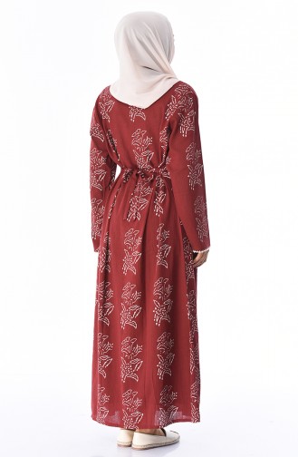 Claret Red Hijab Dress 32201B-02