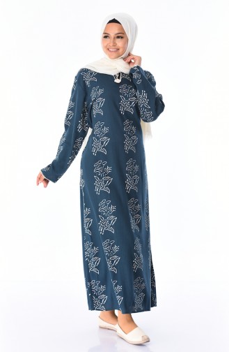 Petrol Hijab Dress 32201B-04