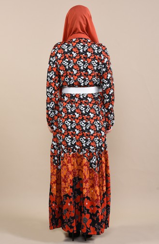 Brick Red Hijab Dress 8Y3841202-04