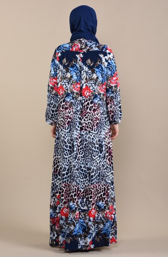 Navy Blue Hijab Dress 8Y3841503-03