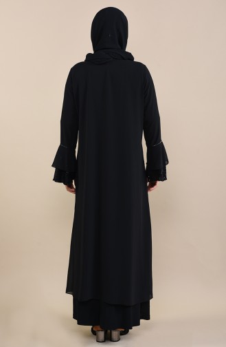 Robe de Soirée a Paillettes Grande Taille 1178-01 Noir 1178-01