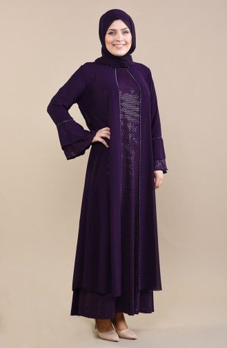 Purple Hijab Dress 1178-03
