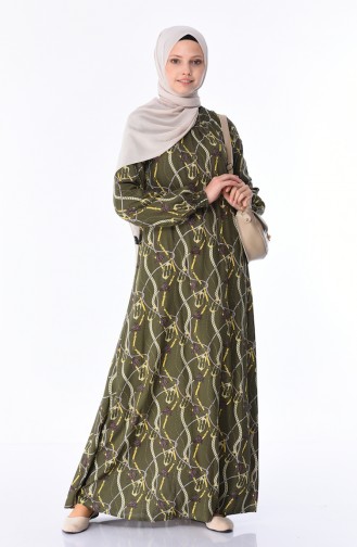 Khaki Hijab Dress 0080-01