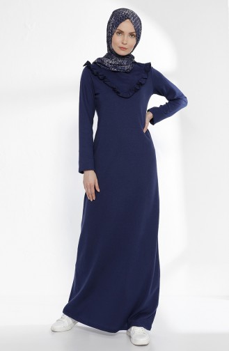 Light Navy Blue Hijab Dress 2992-11